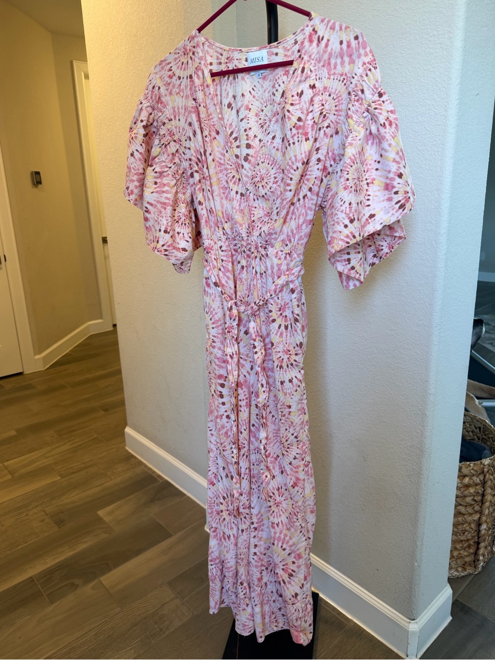 Misa Los Angeles Maeve Pink & Cream Tie-Dye Tie-Waist Jumpsuit